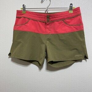Patagonia Women's Colorblock Stretch Wavefarer Shorts Pink Tan Size 8